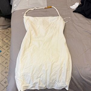 Zara Cream Twist-Handle Slip Dress